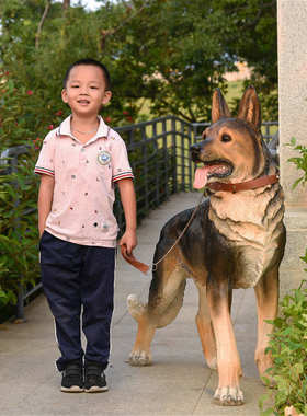 园林花园装饰现货摆件摆件户外工艺小狗斑点狗狼狗仿真树脂庭院