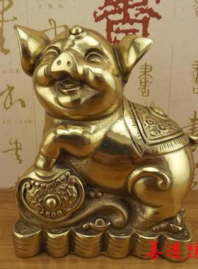 正品铜摆猪件黄铜金猪财铜福猪猪十二生肖猪可爱猪艺品摆件客工厅