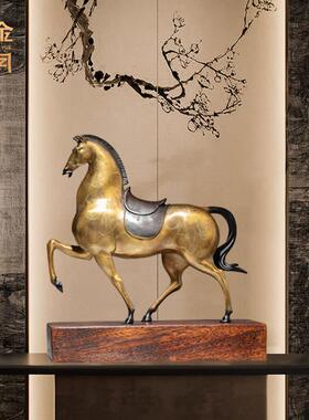 正品《马上金》铜铜金安岁月全黄房马摆件工艺品铜器办公室书桌面