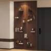 Solid wood hole board custom entry entrance wall rack hanging board accessories partition wall hanging clothes rack storage layer