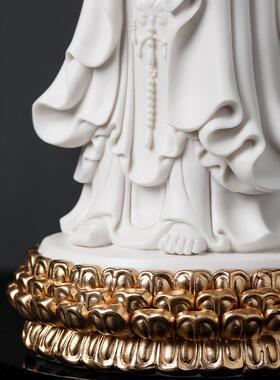 戴玉堂陈戴茹陶瓷摆饰《三面观音像》南海站立观世音菩萨佛像家用