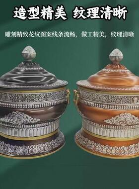手工糌粑盒糌粑桶藏式居家摆饰家居饰品罐客厅茶几摆件
