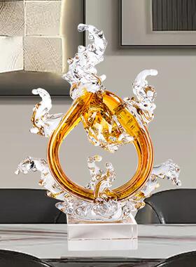 轻奢琉璃工艺礼品摆饰酒柜摆件家居饰品电视柜高档现代客厅玄关办