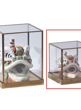 新中式狮子头舞狮头假山树脂样板房玄关摆设酒店工艺品软装饰品