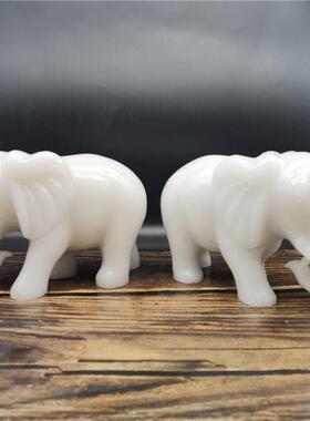 天然白玉大象风水摆饰客厅博古架玄关办公室装饰摆设乔迁开业礼品