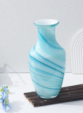 复古高档玻璃花瓶水培干花插花瓶客厅电视柜玄关家居装饰