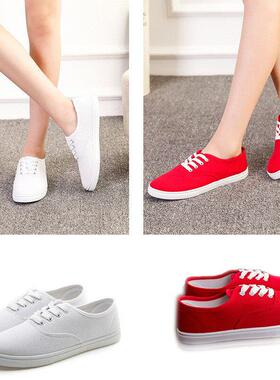 girl canvas Shoes small white shoes women casual flat shoes