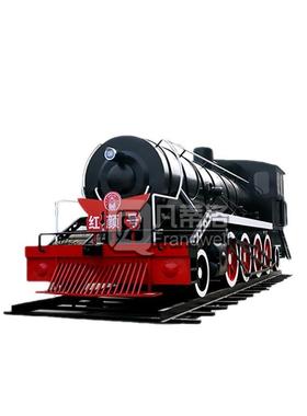 大型铁艺蒸汽机车模型景区复古火车头车厢餐厅民宿铁艺摆件