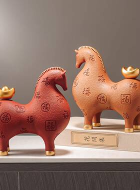 招财马摆件马上有钱工艺品马上发财马年摆件客厅酒柜办公室装饰品