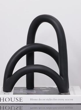 创意树脂几何摆件样板间书房轻奢桌面软装饰品店面展示架装饰摆设