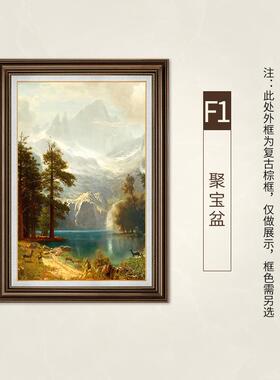 高档美式挂画油玄关装饰画入户门正对覆古走过道壁画欧式廊客厅手