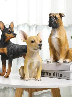 厂家直销创狗摆件玄仿真斗牛意EUF犬装树脂公仔办公室关客厅饰