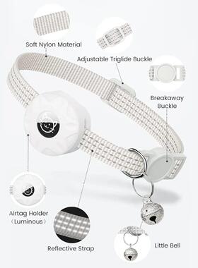 for Apple AirTag Cat Collar,Air Tag Pet Collar with airtag H