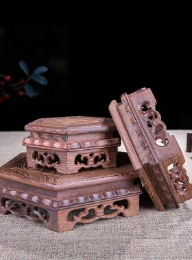 花瓶茶木底无品牌/托架实木佛像壶奇石座头小鱼缸花盆木质景底座