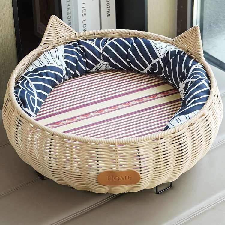 宠物猫咪防潮产房睡觉猫宠物狗猫狗窝窝床保暖仿猫四季猫通用藤窝,淘宝优惠券,粉丝福利购,淘宝优惠卷