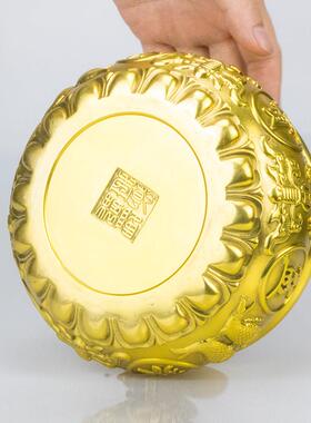 铜聚宝盆摆件家用客厅前台装饰品存钱罐财纯招铜制工艺礼品摆饰聚