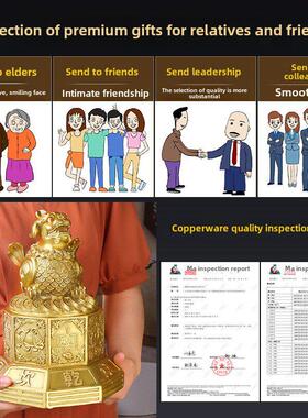 貔貅摆件纯铜干坤大财库聚宝盆大号客厅玄关装饰店铺装饰开业礼品