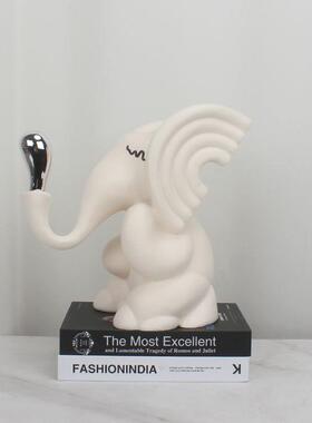 现艺术创意卡通大象酒ECM动物公仔摆件房家居儿童店样代板间装饰