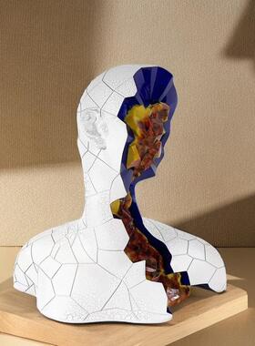 玄北欧人关抽象物雕塑树脂摆件样3008板板房售楼处样房间复古软装