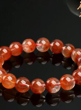 2026名都水晶 天然红兔毛晶手链 冰种聚宝盆红兔毛晶圆珠手串
