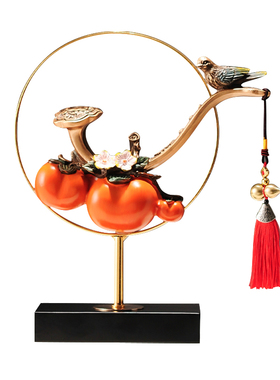 事事如意柿子摆件新中式创意家居办公室客厅酒柜装饰乔迁新居礼品