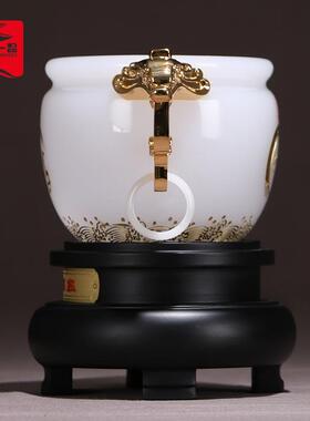 招财琉璃聚盆工艺品百福缸创意家居装饰玄关客厅摆件可印logo