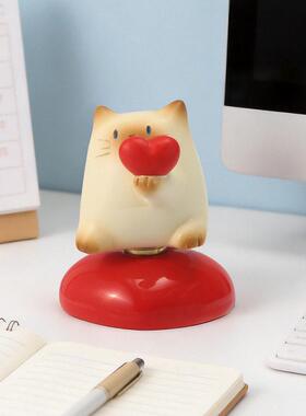 转转盲盒潮玩猫猫P乐AI手忧无公仔旋转小猫qjmh工位解压创意摆件
