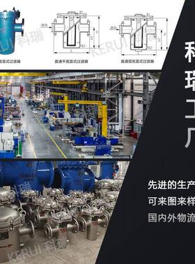 篮式过滤器直通式管道过滤器碳钢不锈钢材质提篮式过滤器