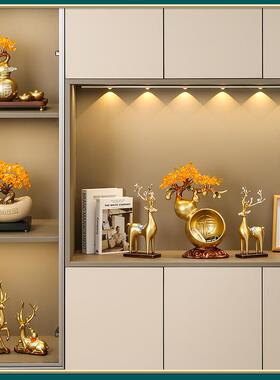 鹿招财居摆件M-唐鹿玄关家客厅饰品电礼视乔迁新柜居结婚物情侣一