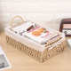 Desktop woven storage basket miscellaneous snacks toys cosmetics key storage basket straw woven dried fructose tray storage box