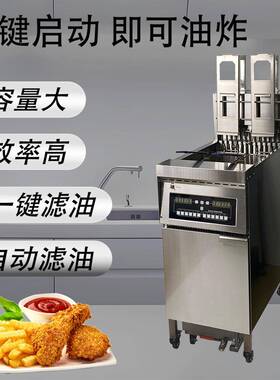 商用立式自动升降自动滤油电炸炉油炸锅304不锈钢智能恒温可定时