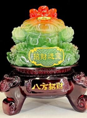 中式金蟾摆件三台足摆金蝉蟾金蟾三蜍公司档口店铺收银开业礼品工