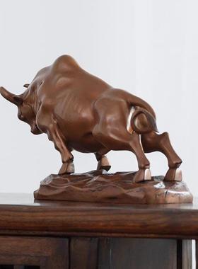 古铜官 紫铜牛摆件 开拓牛 办公室工艺品大号商务高端开业礼品