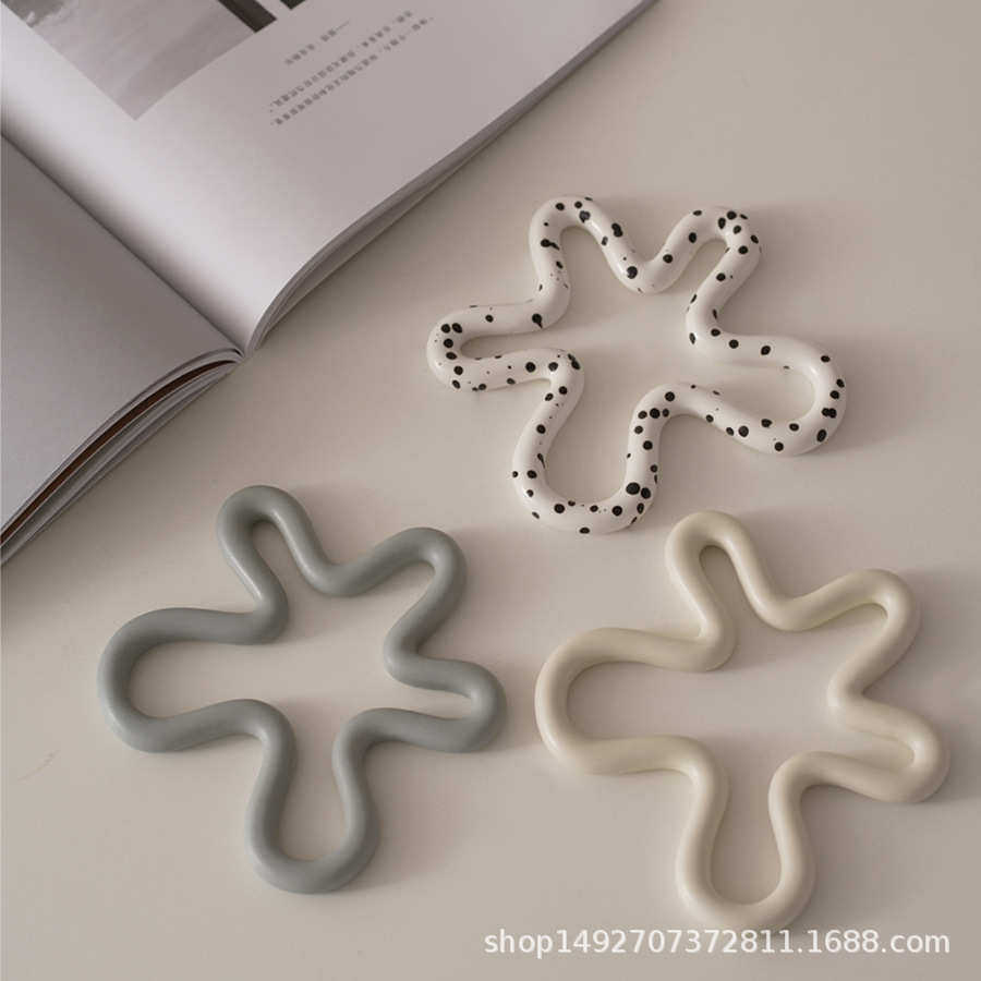 北欧风陶瓷隔热垫餐垫创意不规则抽象锅垫厨房汤碗盘子垫杯垫茶壶,淘宝优惠券,粉丝福利购,淘宝优惠卷