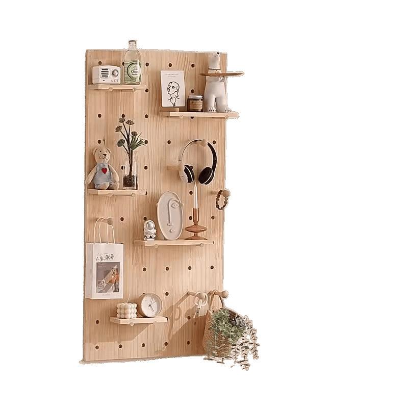 Solid wood hole board entrance entrance see details rack wall panel entry partition children's room storage rack partition wall panel