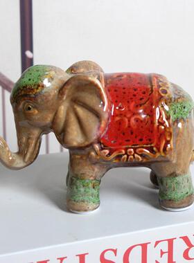 供应陶瓷小象工艺品 家居玄关过道电视柜陶瓷大象摆设摆件7323
