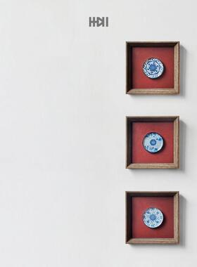 东方美学实木国风新中式陶瓷装饰画国风挂画客厅高级感相框乔迁