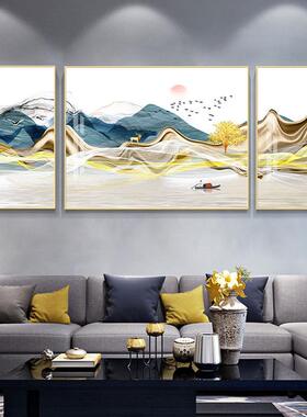 新款客欧厅饰画现代简约沙发背景画轻奢北风格三联装画卧墙室床头