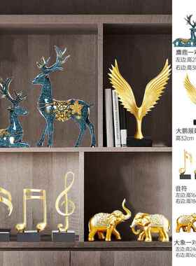 酒柜装饰音符摆设客厅电视柜创意招财办公室中式工艺家居艺术摆件