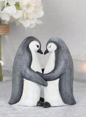 动物爱情情侣拥抱雕像家居装饰品树脂摆件情人节礼物庭院园林景观
