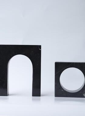 现代简约大理石门洞摆件现代简约创意家居客厅样板间售楼处工艺饰