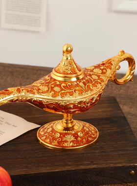 欧式阿拉丁神灯摆件复古精美金属工艺品创意家居古典宫廷风装饰