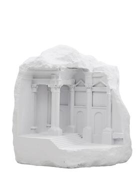 现代简约创意树脂建筑样板房售楼处桌面茶几书架软装摆设饰品