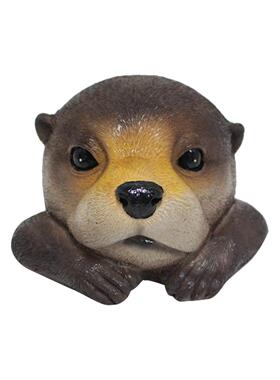 户外花园庭院池塘鱼缸假山装饰造景动物水獭漂浮树脂浮水摆件