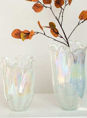 现代欧式炫彩珠光白菜花瓶餐桌摆件贝壳果盘收纳家居装饰