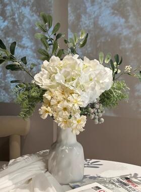 【雅致】初夏盛夏设计师款手扎花束花瓶仿真花绢花桌面客厅摆件