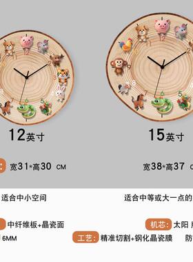 客厅挂钟2025新款现代简约儿童房十二生肖钟表儿童房卧室饭厅挂表