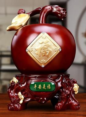 中式创意生日礼物苹果存钱罐储蓄罐树脂家居装饰摆件厂价