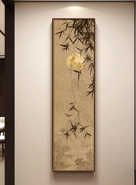 松崖观瀑宋代美学玄关挂画新中式竖版办公室茶室背景墙山水装饰画