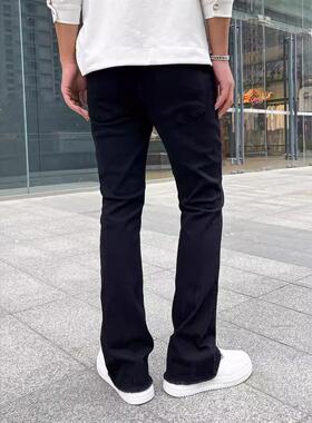 Men's Splatter Print Skinny Jeans, High Street Hip-Hop Stree